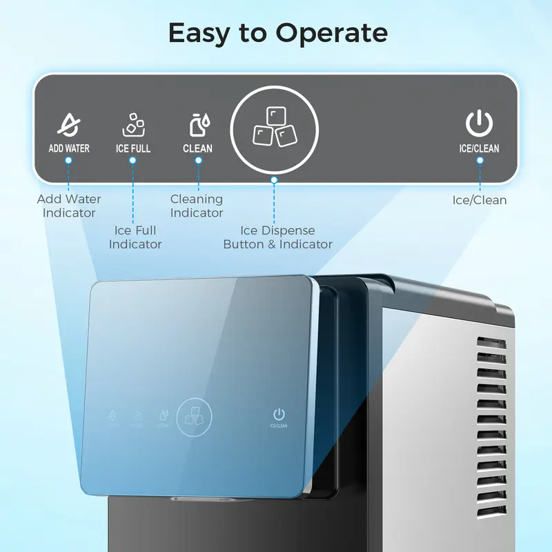 Self-Dispensing Nugget Ice Maker — 33lbs/Day, Ready in 15 Min